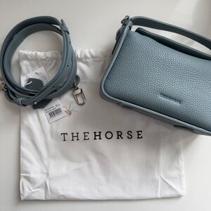 The Horse Mini Clementine Bag: Baby Blue Pebbled Leather